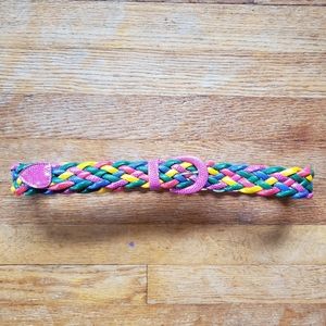 Vintage 90s rainbow braided boho leather belt up to 35" waist Express L/XL